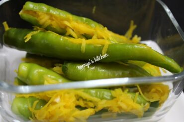 Stuffed Chilli Recipe-कच्चे आम से भरी हरी मिर्च-खट्टी भी तीखी भी-Side Dish Recipe by Somya's Kitchen