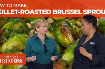 How to Make Skillet-Roasted Brussels Sprouts with Chile, Peanuts, and Mint
