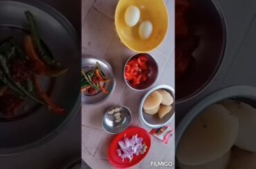 Chili potatoes eggs Recipe/Easy to starter,