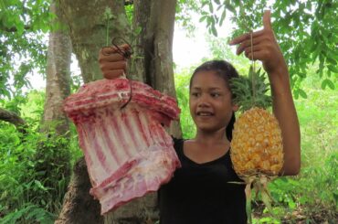Easy food Yummy: Cooking Pork ribs Soup recipe with Pineapple Taste delicious and Eating food