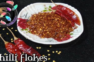 Chilli flakes recipe in Telugu /how to make chilli flakes with my time for u