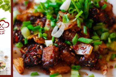 Chinese spicy pork belly recipe- chili pork dry fry recipe - simple cooking crispy pork belly recipe