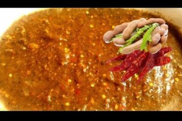 Spicy Chili Chutney Made Of Tamarind garlic And Whole Dried Chilli