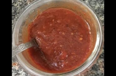 HOT RED CHILLI SAUCE MADE INSTANTANEOUSLY | EASY AND QUICK CHILLI SAUCE RECIPE WITH ROASTED TOMATOES