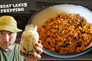 Meals in a Jar - Best Chili Mac Recipe from Dried Ingredients