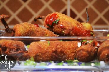 Chili Stuffed Pakora Recipe | Crispy Stuffed Chili Poppers | Mazedar Mirchi Pakora by Foodiya