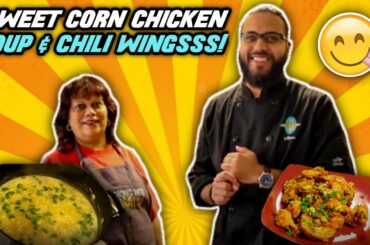 SWEET CORN CHICKEN SOUP & CHILI WINGSSSSSS RECIPE- Cooking with Mamaloo