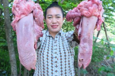 Tasty Pig's Tongue Cooking With Chanote - Pig's Tongue Cooking Recipe - Simple Life Cooking