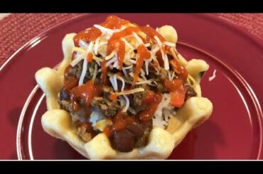 Waffle Bowl Recipe | Rice Waffle Bowl| Chili Waffle Bowl