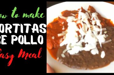 TORTITAS DE POLLO IN CHILE SAUCE. Perfect meal idea for left over chicken.