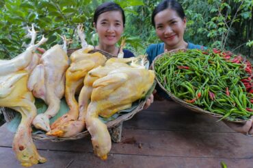 Amazing Unique Cooking - Fried Tasty Chicken With Chili In my Village