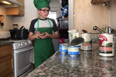 Cooking Chili with Logan