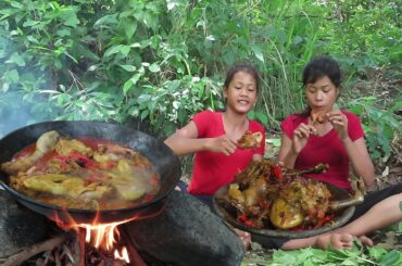 Food yummy Mouth watering: Duck curry Cooking with Hot chili for food ideas - My Natural Food ep 37