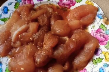 Chinese Chicken Chili stir fry with mint leaves ( my very own recipe)