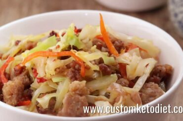 #11 Best Keto Recipes  - Chili Blackbean Pork Cabbage Stir Fry