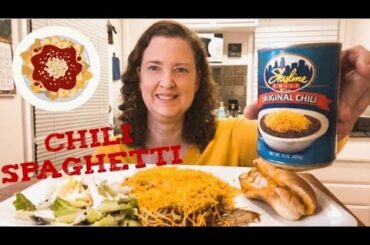 Mukbang | Chili Spaghetti and chili cheese dog | Skyline Cincinnati Chili | Collab with my brother)