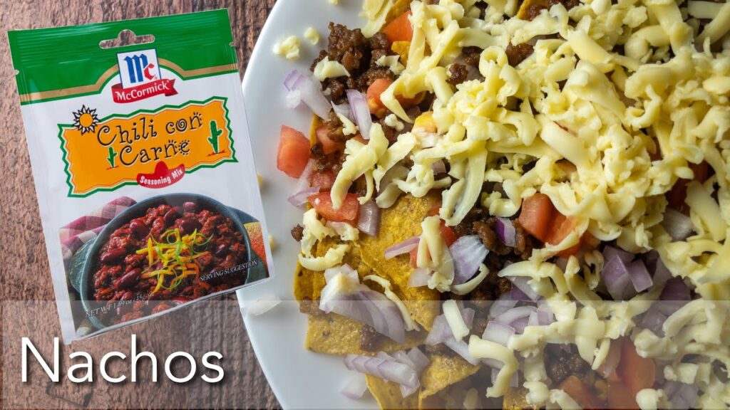 NACHOS USING MCCORMICK CHILI CON CARNE SEASONING MIX COCKTAIL FOOD