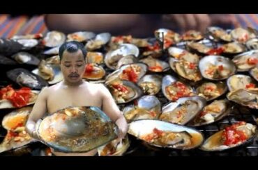 Amazing cooking BBQ oyster with spicy chili recipe by village & cooking life