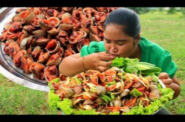 Amazing Mix Blood Cockle with Chili recipe By village & Cooking life