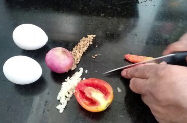 Egg Omelet, Ginger, Garlic, Onion, Tomato & Chili