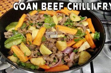 Goan Beef Chilli Fry Recipe | Beef Chilly Fry Goan |Chili Beef Stir Fry Recipe | Goan Beef Recipes