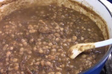 white bean chili with short ribs of beef