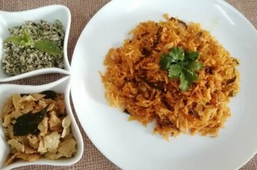Yummy Tomato Rice With Chili Papad & Pudina Chutney / Easy Thakkali Sadam / Lunch Box recipe