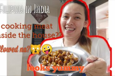 How to make Soya Bean Chili Indian style-Filipina in India nagluto ng Soya chili