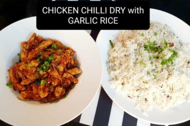 Chicken chili dry with Garlic rice recipe