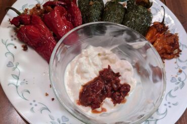 (There was an attempt) Fresno, Jalapeno, Habanero pepper poppers stuffed with a parmasean, feta, blue cheese mix with a a aioli chipotle dipping sauce