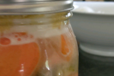 My fermented mango habanero hot sauce is coming along nicely.