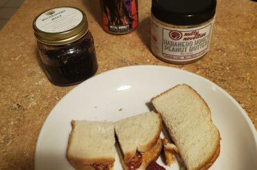 Habanero Peanut Butter and Blueberry Habanero Jelly with a Habanero Pale Ale.