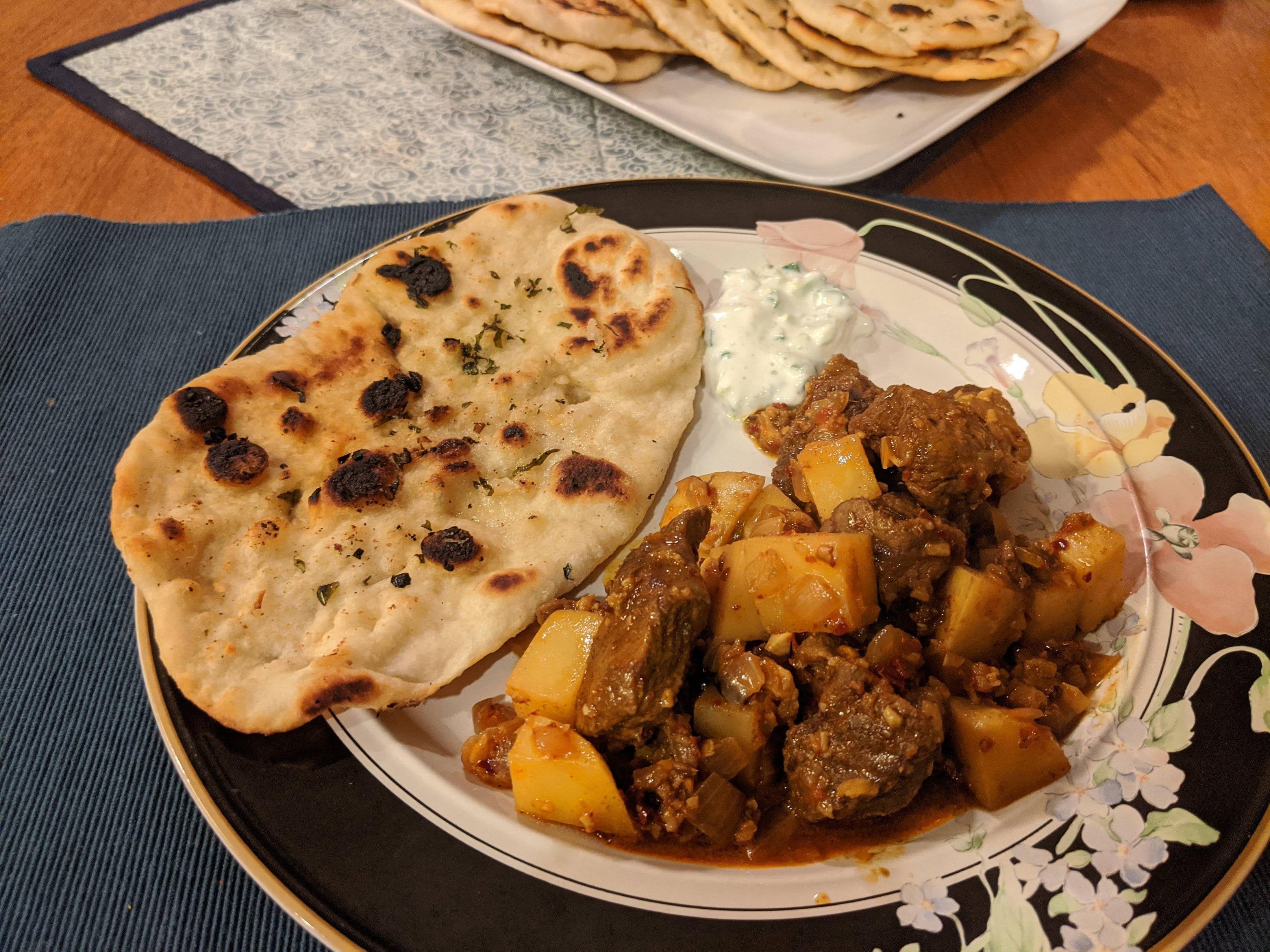 Homemade Lamb Vindaloo and Naan Chili Chili