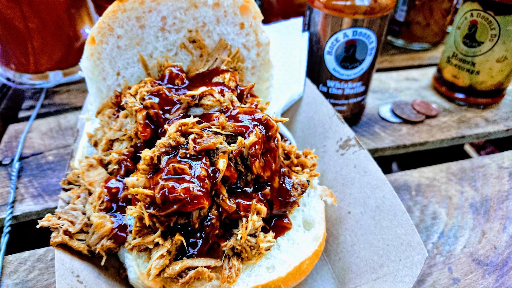 Shredded Pork with Whiskey & Trinidad Scorpion BBQ sauce Chili Chili