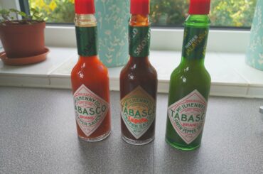 Tabasco Original, Chipotle, and Green Pepper. You get a lot of flavours with these three