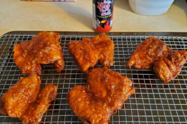 Made some spicy fried chicken with Samyang sauce!