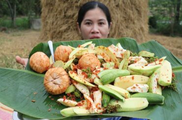 Yummy Sour Fruit With Shrimp Chili Salt Recipe -  Eating Sour Fruit Delicious -   Khmer Food TV