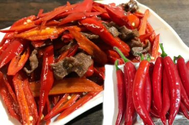 Extreme Spicy Beef Stir Fry With Red Chili -  Quick & Easy Recipe | Yummy Yummy