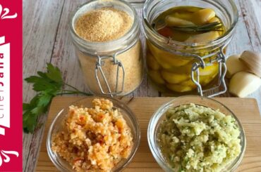 4 EASY GARLIC HACK RECIPES: GARLIC POWDER, CHILI GARLIC BLEND, GARLIC SPICE BLEND, AND GARLIC CONFIT