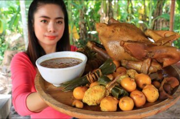 Tasty cooking chicken roasted with egg and chili sauce recipe