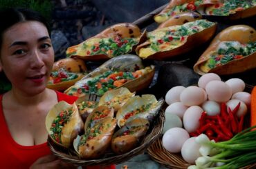 Testy Duck egg with carrot and red chili cook in Snail-Mouth watering delicious