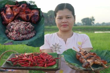 Cooking Many Chili And Fish Paste  Eat With Chicken Wing  grill Recipe -   Cooking With Davann