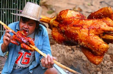 Roasted Chicken bbq recipe - Best Cooking Chicken Honey eat with Chili Sauce