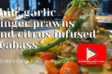 CHILI GARLIC GINGER PRAWNS AND CITRUS INFUSED SEABASS