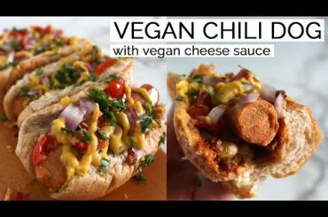 VEGAN CHILI DOG RECIPE | Easy Chili Cheese Dogs