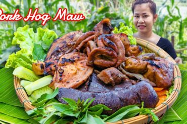 Grilled pig's stomach (hog maw) with chili sauce recipe | Jara Cooking