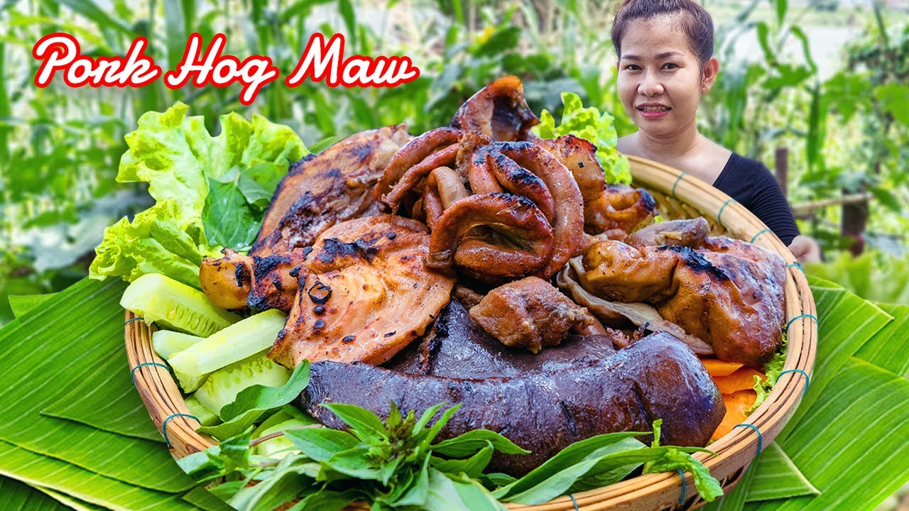 Grilled pig's stomach (hog maw) with chili sauce recipe Jara Cooking