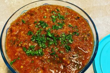 Made fresh cherrywood smoked salsa. 6 jalapeños in this with seeds and all. Very spicy!