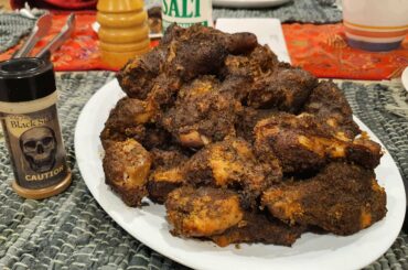 I call them Nightfighters: Ghost pepper rubbed chicken drumettes smoked over mesquite for three hours.