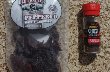 Tossed this beef jerky with some TJ's smoked ghost pepper, highly recommended!